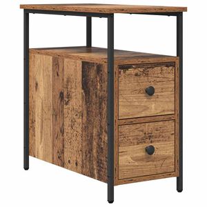 vidaXL Armario de Noche con caj&oacute;n Madera vieja 30 x 60 x 60 cm