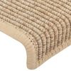 vidaXL Alfombrillas para escaleras 15 unidades 65x21x4 cm Beige claro Borde rectangular