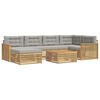 vidaXL Conjunto de sof&aacute;s de exterior 7 uds. Blanco y Gris Claro