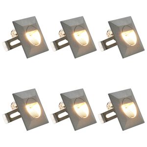 vidaXL L&aacute;mparas LED de pared de jard&iacute;n 6 unidades cuadrada plateada 2W