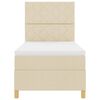 vidaXL Cama Box Spring LED con colch&oacute;n Crema 100 x 200 cm tela