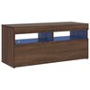 vidaXL Mueble de TV con luces LED roble marr&oacute;n 90x35x40 cm