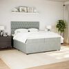 vidaXL Cama box spring con colch&oacute;n terciopelo gris claro 200x200 cm