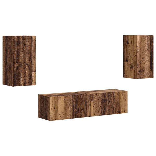 vidaXL Conjunto de mueble de TV 4 pcs Madera vieja