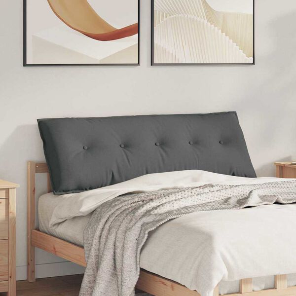 vidaXL Coj&iacute;n de Espalda Gris oscuro 140 x 19 x 50 cm tela