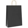 vidaXL Bolsas de papel con asas 50 uds negra 32x12x42 cm