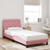vidaXL Estructura de cama sin colch&oacute;n terciopelo rosa 90x200 cm