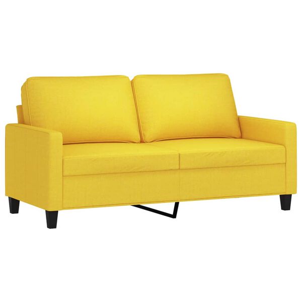 vidaXL Sof&aacute; de 2 plazas de tela amarillo claro 140 cm