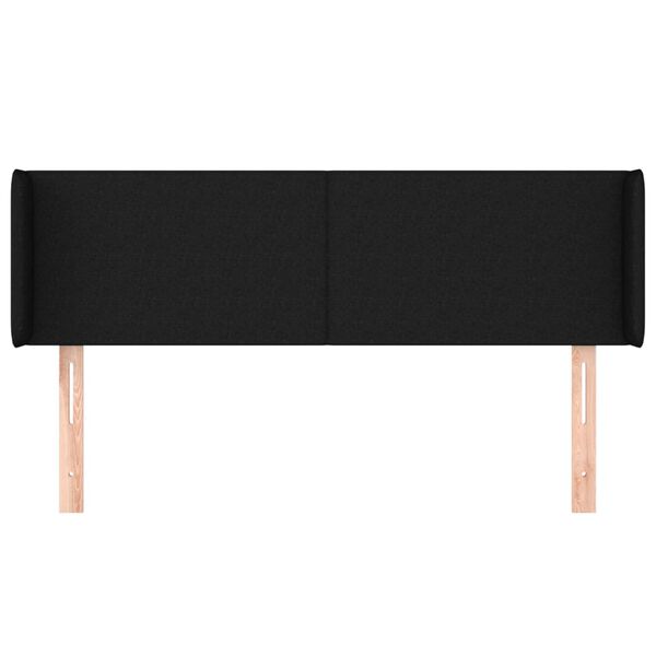 vidaXL Cabecero de tela negro 147x16x78/88 cm