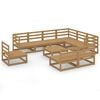 vidaXL Muebles de jard&iacute;n 10 pzas y cojines marr&oacute;n miel madera pino