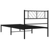 vidaXL Estructura cama sin colch&oacute;n con cabecero metal negro 90x200 cm