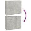 vidaXL Aparador de madera contrachapada gris hormigón 91x29,5x75 cm