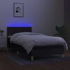 vidaXL Cama box spring con colch&oacute;n LED tela negro 90x200 cm