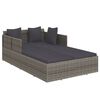 vidaXL Tumbona con cojines rat&aacute;n sint&eacute;tico gris 182x118x63 cm