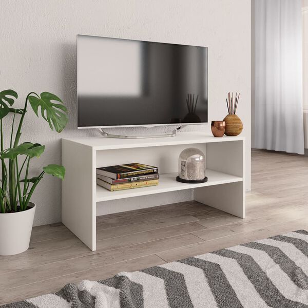 vidaXL Mueble para TV madera contrachapada blanco 80x40x40 cm