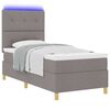 vidaXL Cama Box Spring LED con colch&oacute;n Taup&eacute; 80 x 200 cm tela