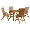 vidaXL Juego de comedor de jard&iacute;n de 5 piezas Natural