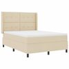 vidaXL Cama Box Spring LED con cabecera Crema 140 x 190 cm tela