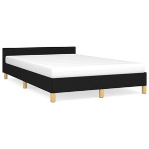 vidaXL Estructura de cama sin colch&oacute;n tela negro 120x190 cm