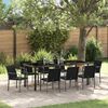 vidaXL Conjunto de Comedor de Jard&iacute;n 9 pcs Negro y Gris