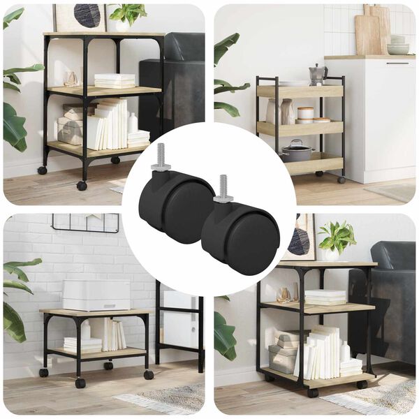 vidaXL Ruedas 2 pcs Negro 40,1 x 37,8 mm PP y hierro