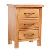vidaXL Mesita de noche con 3 cajones madera maciza roble 40x30x54 cm