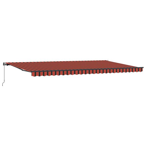 vidaXL Toldo Retr&aacute;ctil Naranja y marr&oacute;n 600 x 350 cm Poli&eacute;ster y Acero