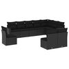 vidaXL Set de sof&aacute;s de jard&iacute;n 10 pzas cojines rat&aacute;n sint&eacute;tico negro