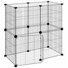 vidaXL Jaula para mascotas de 12 paneles puerta acero negro 70x35x70cm
