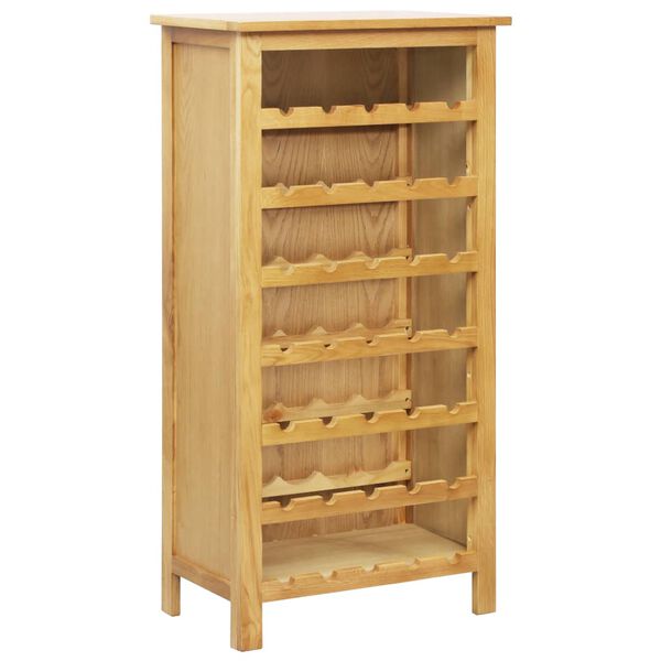vidaXL Botellero de madera maciza de roble 56x32x110 cm