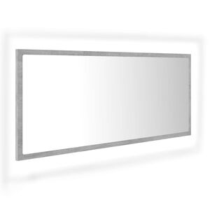 vidaXL Espejo de ba&ntilde;o LED acr&iacute;lico gris hormig&oacute;n 100x8,5x37 cm