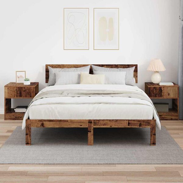 vidaXL Mesa Auxiliar 2 pcs Madera vieja 40,5 x 40 x 45 cm