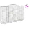 vidaXL Cestas de gaviones 4 uds forma de arco hierro 300x50x180/200 cm
