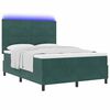 vidaXL Cama Box Spring LED Verde oscuro 160 x 200 cm Terciopelo