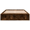 vidaXL Estructura de cama madera de ingeniería roble ahumado 135x190cm