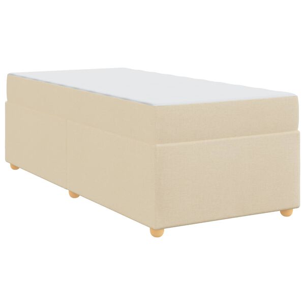 vidaXL Estructura de cama con colch&oacute;n Crema 80 x 200 cm tela