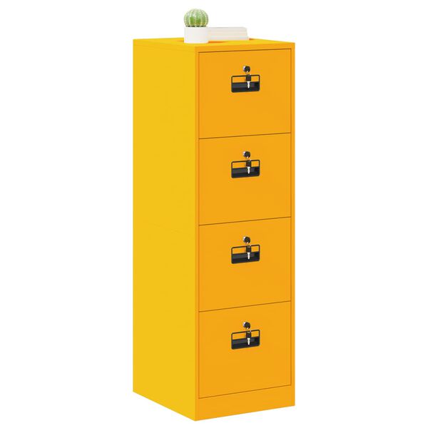 vidaXL Mueble archivador 2 pcs Amarillo Mostaza 44 x 50 x 106.5 cm