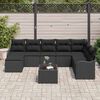 vidaXL Conjunto de sofá de jardín 9 pcs Negro ratán sintético