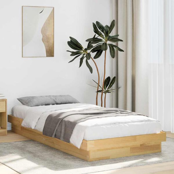 vidaXL Estructura de cama sin colch&oacute;n 90x200 cm madera maciza de roble