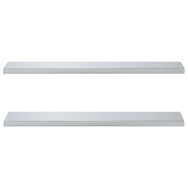 vidaXL Estantes de pared 2 uds acero inoxidable plateado 100x23,5 cm