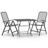 vidaXL Set de comedor de jard&iacute;n 3 pzas malla metal expandido antracita