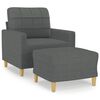 vidaXL Sill&oacute;n con taburete tela gris oscuro 60 cm