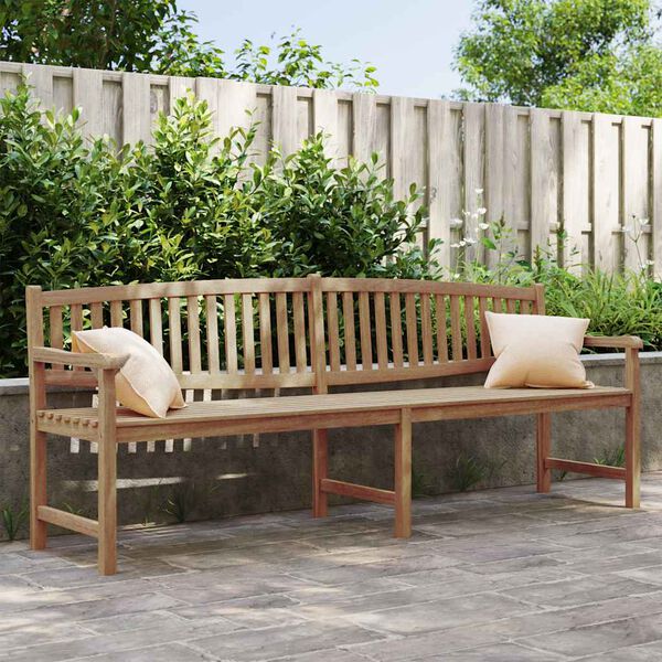 vidaXL Banco de jard&iacute;n madera maciza de teca 228x59,5x90 cm
