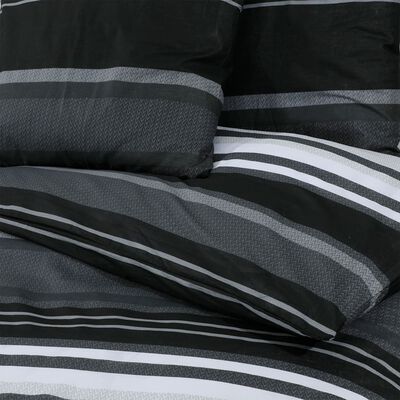 vidaXL Juego de funda nórdica algodón negro y blanco 240x220 cm