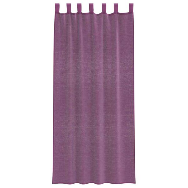 vidaXL Cortinas de gasa con trabillas 2 uds morado 140x245 cm