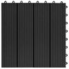 vidaXL Tile de Decking 11 pcs Negro 30 x 30 cm WPC