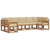 vidaXL Conjunto de sof&aacute;s de exterior con coj&iacute;n 7 pcs Natural y Beige