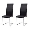 vidaXL Sillas de comedor voladizas 2 unidades cuero sint&eacute;tico negro