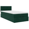 vidaXL Estructura de cama otomana con colch&oacute;n terciopelo verde oscuro