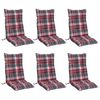 vidaXL Cojines para silla respaldo alto 6 uds tela Oxford cuadros rojo